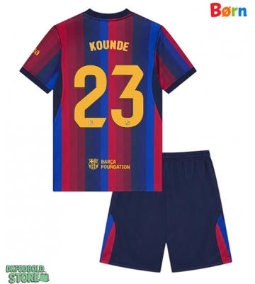 Barcelona Jules Kounde #23 Replika Babytøj Hjemmebanesæt Børn 2026-27 Kortærmet (+ Korte bukser)